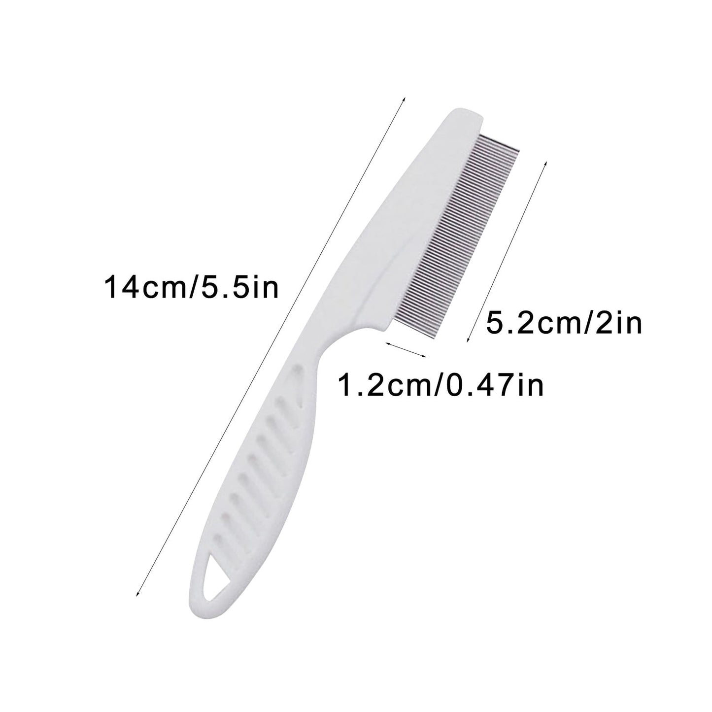Flea Comb for Dogs & Cats – 14CM Fine Tooth Grooming Comb, Tear Stain Remover, Tick Lice Flea Removal Tool for Pet Hair Dematting and Daily Grooming Care