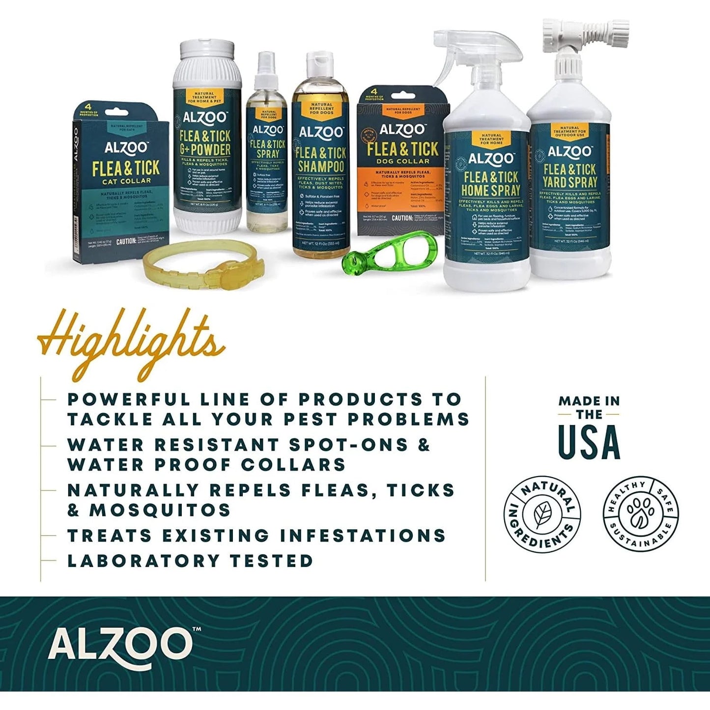 ALZOO Natural Flea & Tick Yard Spray 32oz