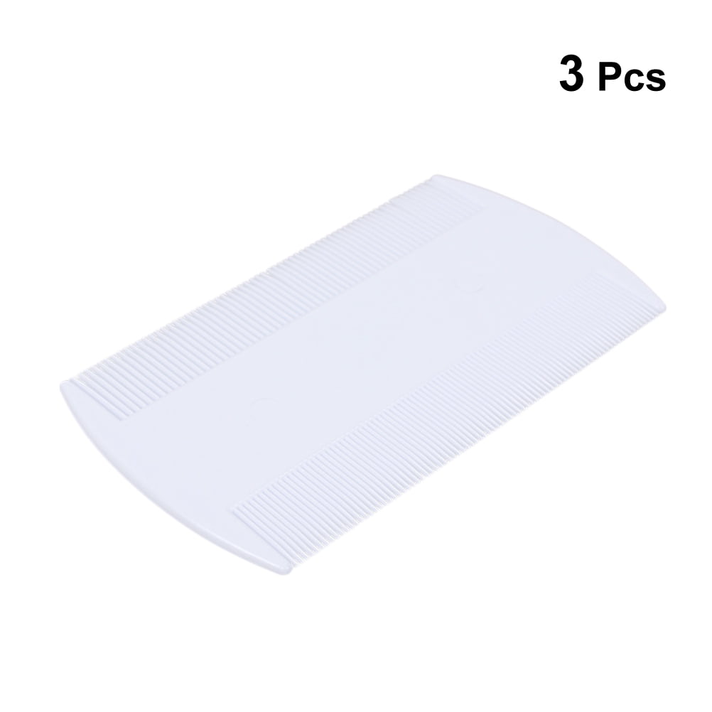 Hongchegh pet flea comb 3pcs Plastic Flea Lice Combs Double Sided Comb Fine Tooth Head Lice Flea Hair Combs Pet Grooming Tool (White)