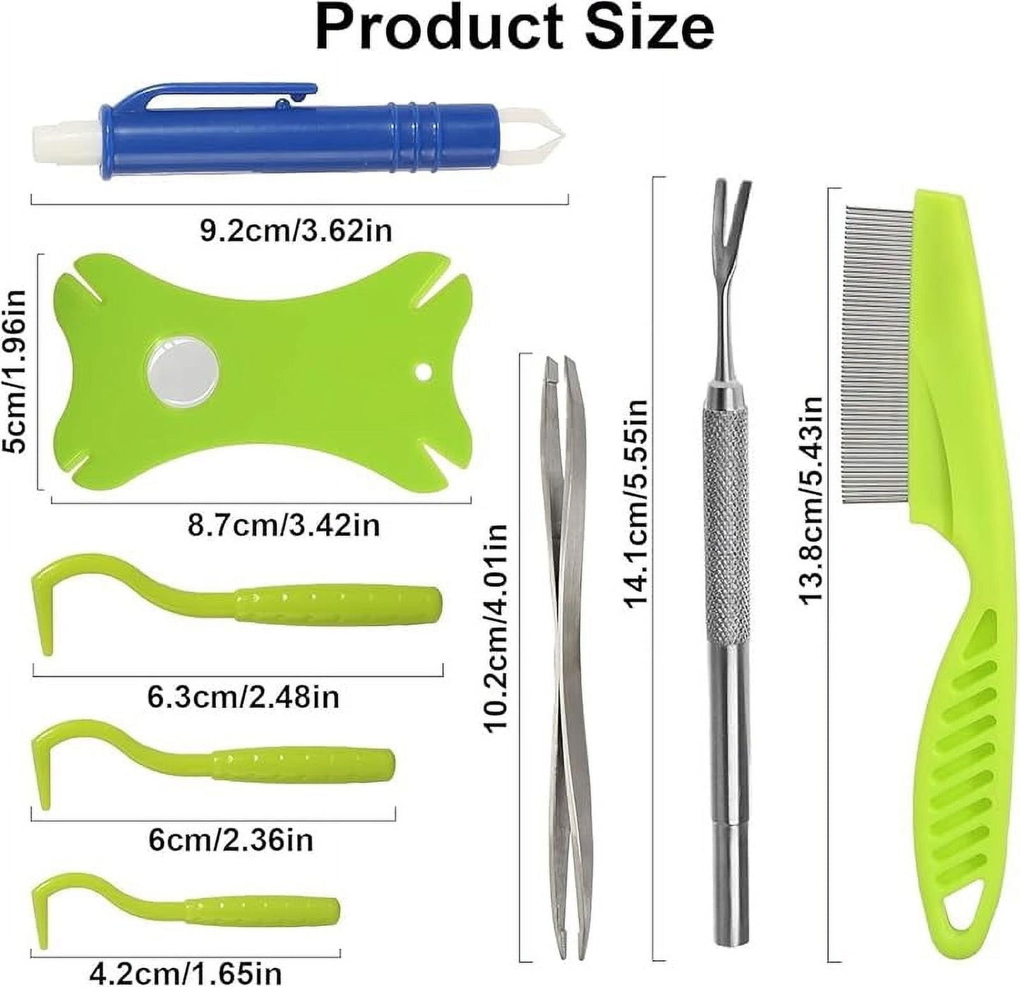 Tick Removal Tool 8 in 1 with Storage Box, Tick Tweezers, Flea Comb, Magnifying Glass, Dog Tick Remover Tool Tick Removal Kit Tick Removal Tool for Dogs Cats Pet Tick Comb (Tick Removal Tool 8 in 1)