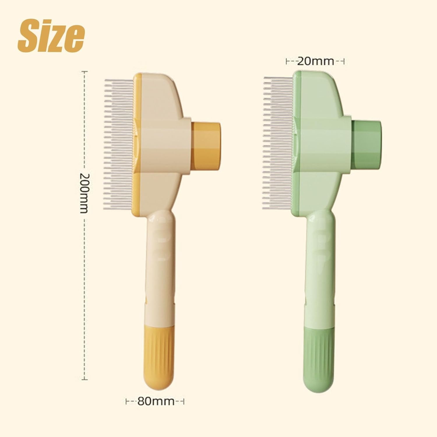Self-Cleaning Pet Flea Comb Grooming Brush, 2025 New Pet Hair Removal Comb Flea Comb with Release Button, Pet Flea Comb for Cats & Dogs, Pet Grooming Brush for Short&long Hair (Green)