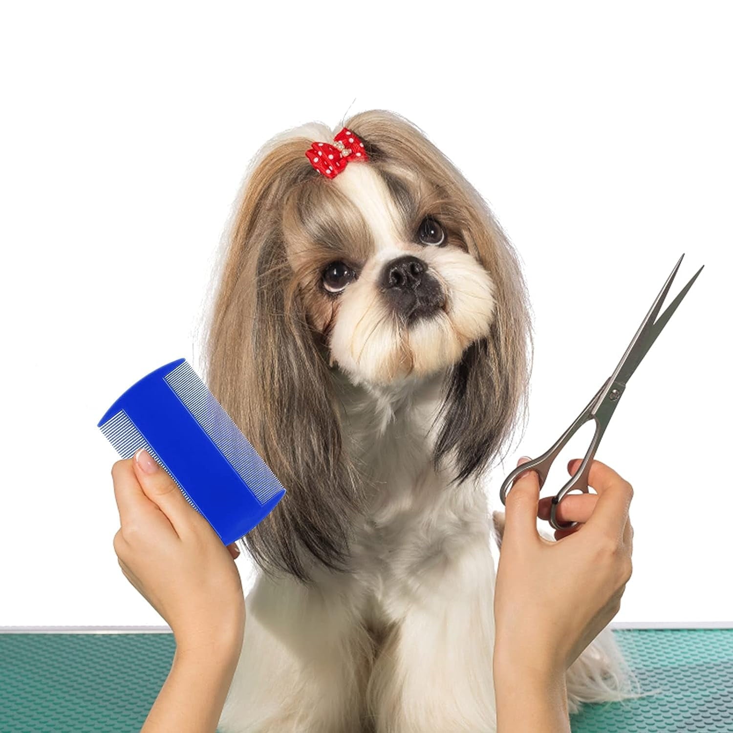 Cat Dog Flea Comb, 12 Pieces Flea Lice Combs Cat Dog Grooming Comb Double Side