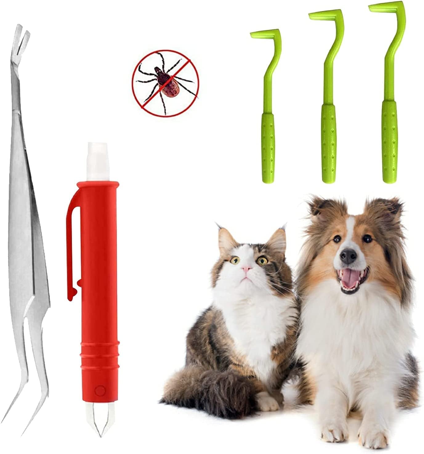 Emlimny 5PCS Tick Removal Tool Tick Picker Flea Removal Tool, Home Sake Tick Remover, Tick Hook Removal Tool Kit Remove Ticks Pet Comb Pet Supplies for Dogs, Cats and Human