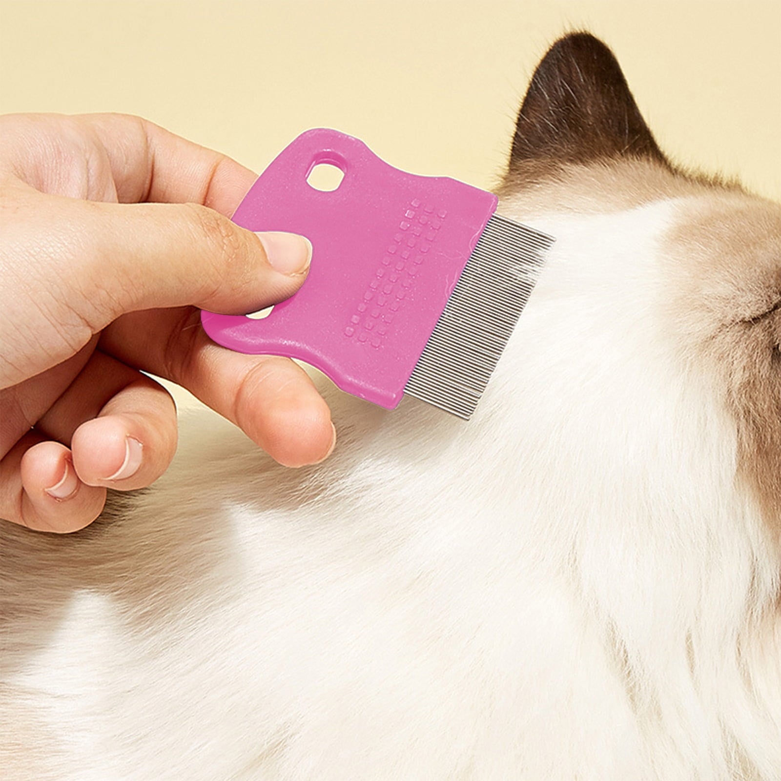 4-in-1 Pet Grooming Kit, Flea, Tear Stain, Deshedding & Fine Tooth Combs for Dogs, Cats, and Small Animals, Stainless Steel with Ergonomic Non-Slip Handles