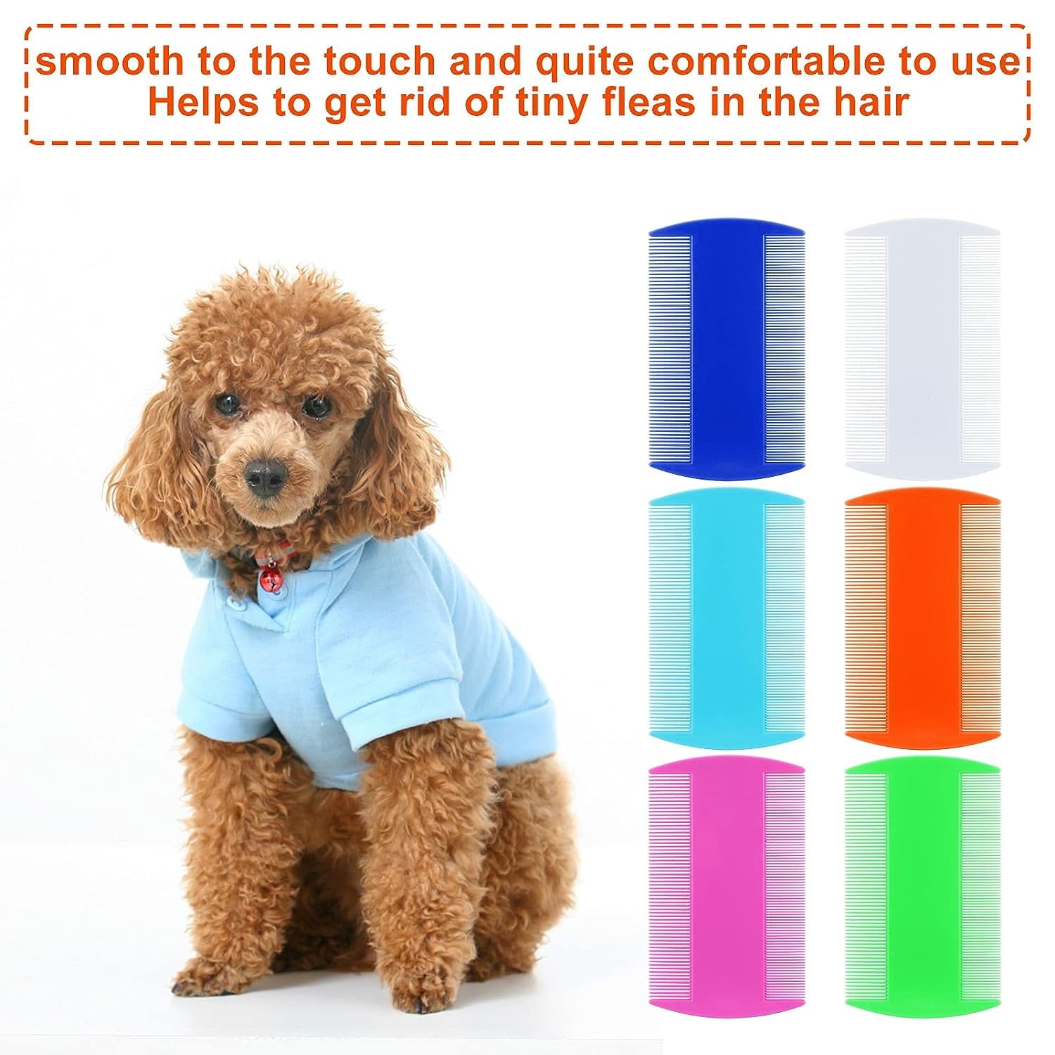 Cat Dog Flea Comb, 12 Pieces Flea Lice Combs Cat Dog Grooming Comb Double Side