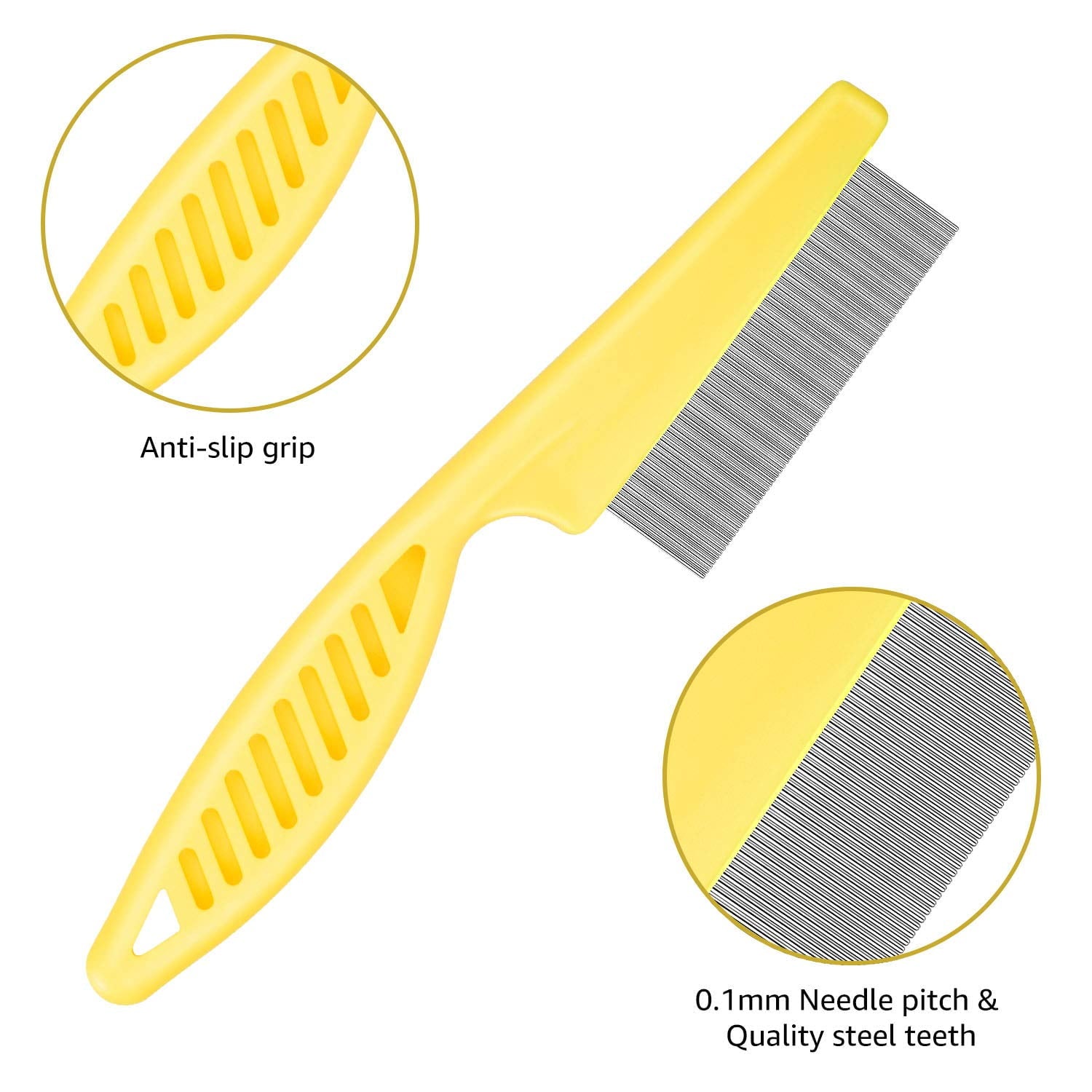 Metal Dog Combs for Cats Dogs, Pet Grooming Combs Set with Round Teeth for Dogs Cats and Other Pets Removing Tangles and Knots