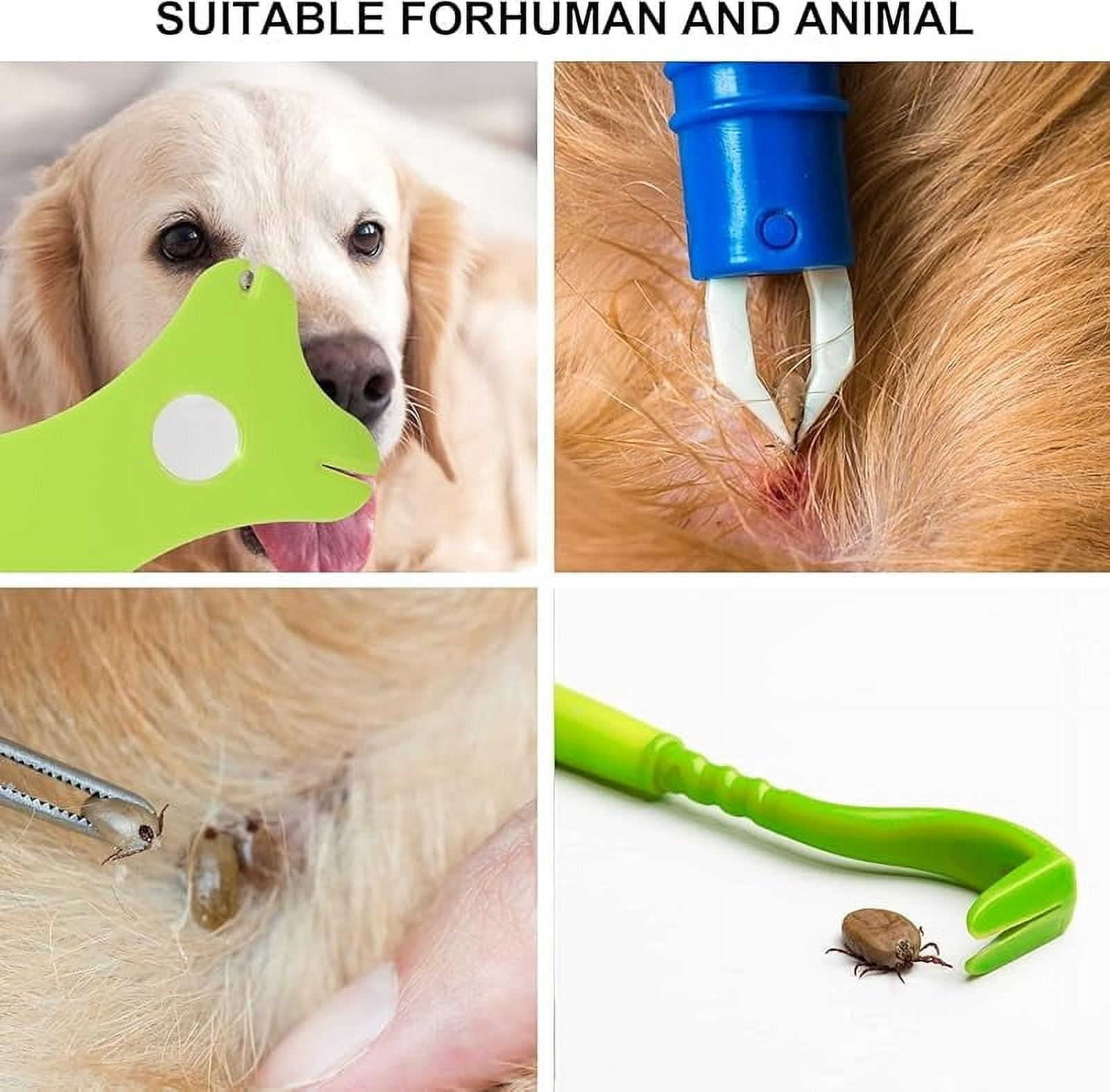 Tick Removal Tool 8 in 1 with Storage Box, Tick Tweezers, Flea Comb, Magnifying Glass, Dog Tick Remover Tool Tick Removal Kit Tick Removal Tool for Dogs Cats Pet Tick Comb (Tick Removal Tool 8 in 1)