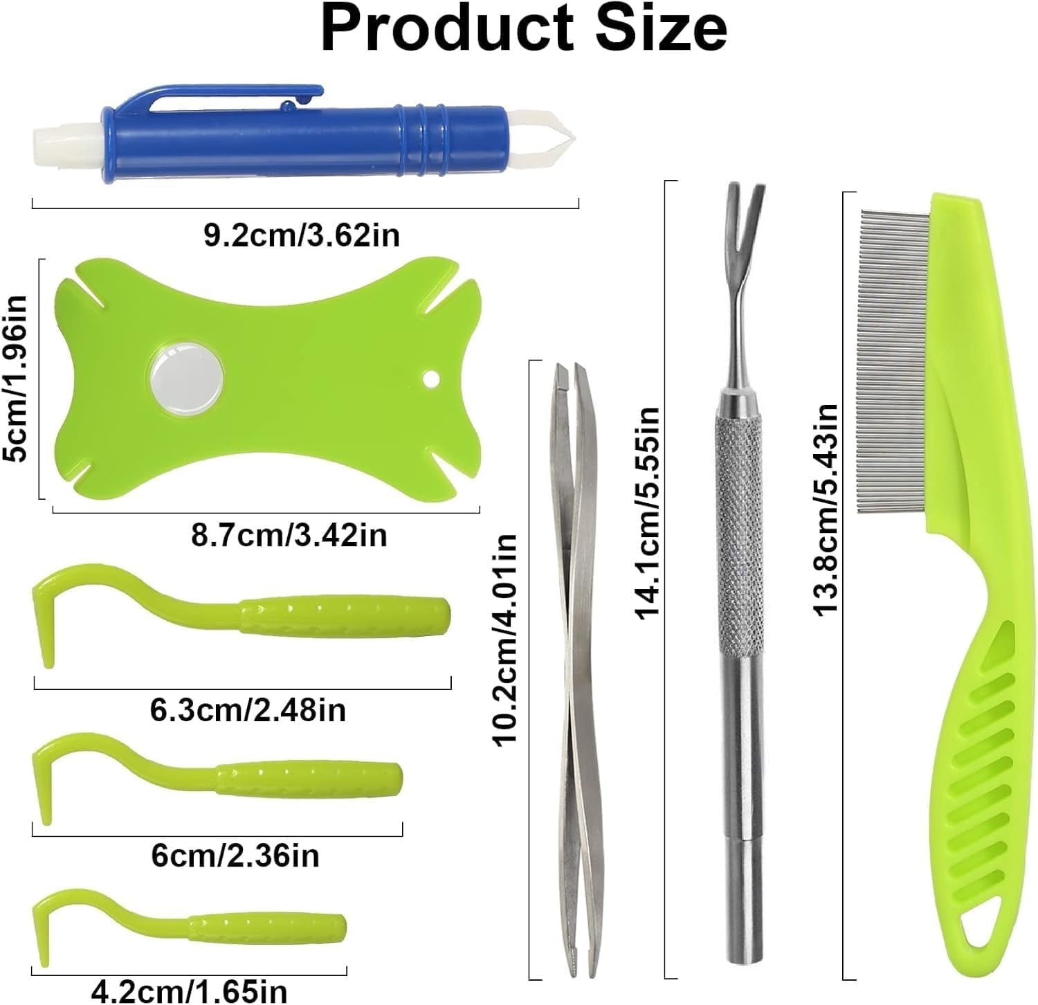 Tick Removal Tool 8 in 1 with Storage Box, Tick Tweezers, Flea Comb, Magnifying Glass, Dog Tick Remover Tool Tick Removal Kit Tick Removal Tool for Dogs Cats Pet Tick Comb (Tick Removal Tool 8 in 1)