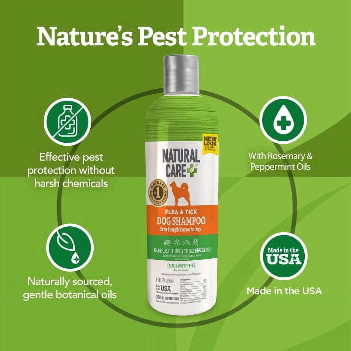 Natural Care Flea and Tick Dog Shampoo -Peppermint Scent - 12oz.
