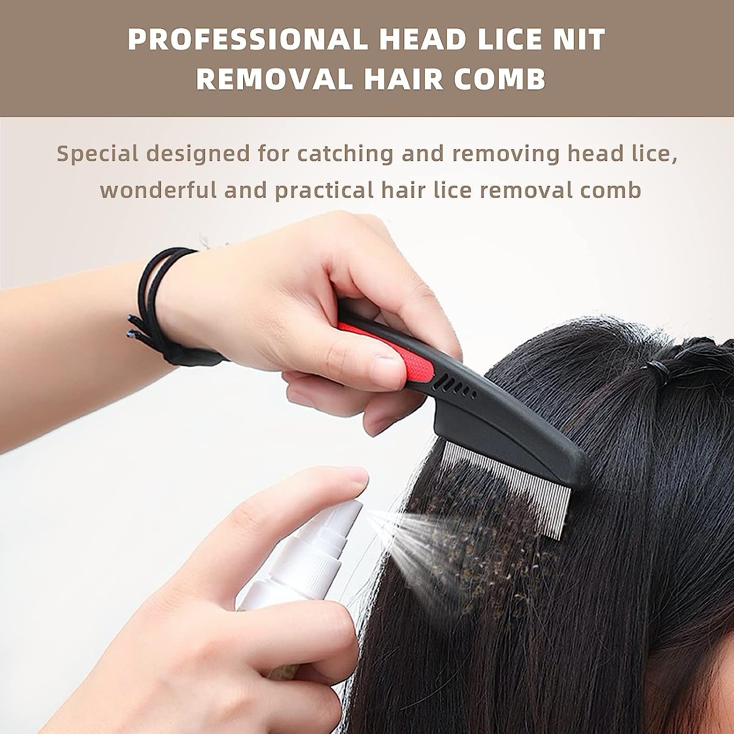 Flea Comb, Dandruff Comb, Multifunction Stainless Steel Fine Tooth Comb Head Nit Removal Hair Comb Cat Dog Pet Grooming Scalp Flea Comb, Easy to Hold