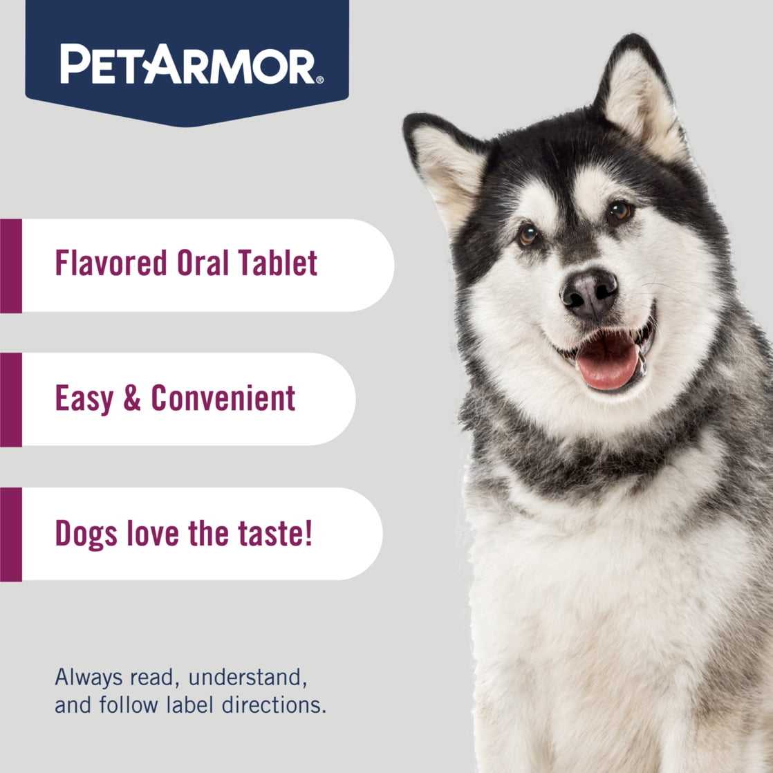 PETARMOR 7 Way De-Wormer for Medium and Large Dogs, 25.1-200 lbs, 2 Chewable Tablets