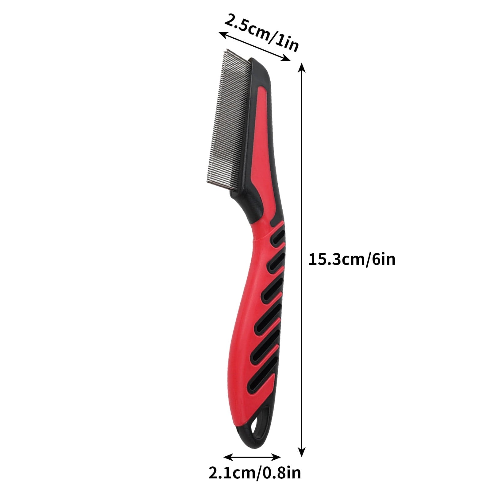 Qaailabf Pet Flea Comb for Dogs and Cats with Long Handle Double Rows Lice and Flea Removal Grooming Tool for Ticks and Lice Care Accessories 2.5x0.9x15.3cm