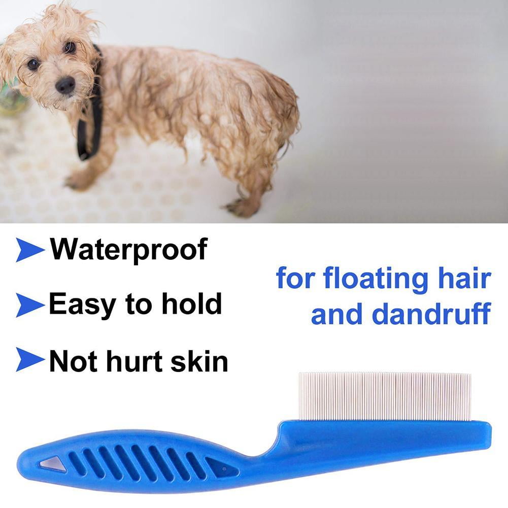 1x Dog Pet Cat Flea Comb Brush Teeth Grooming Self Cleaner L0E4 White Tools R2M5