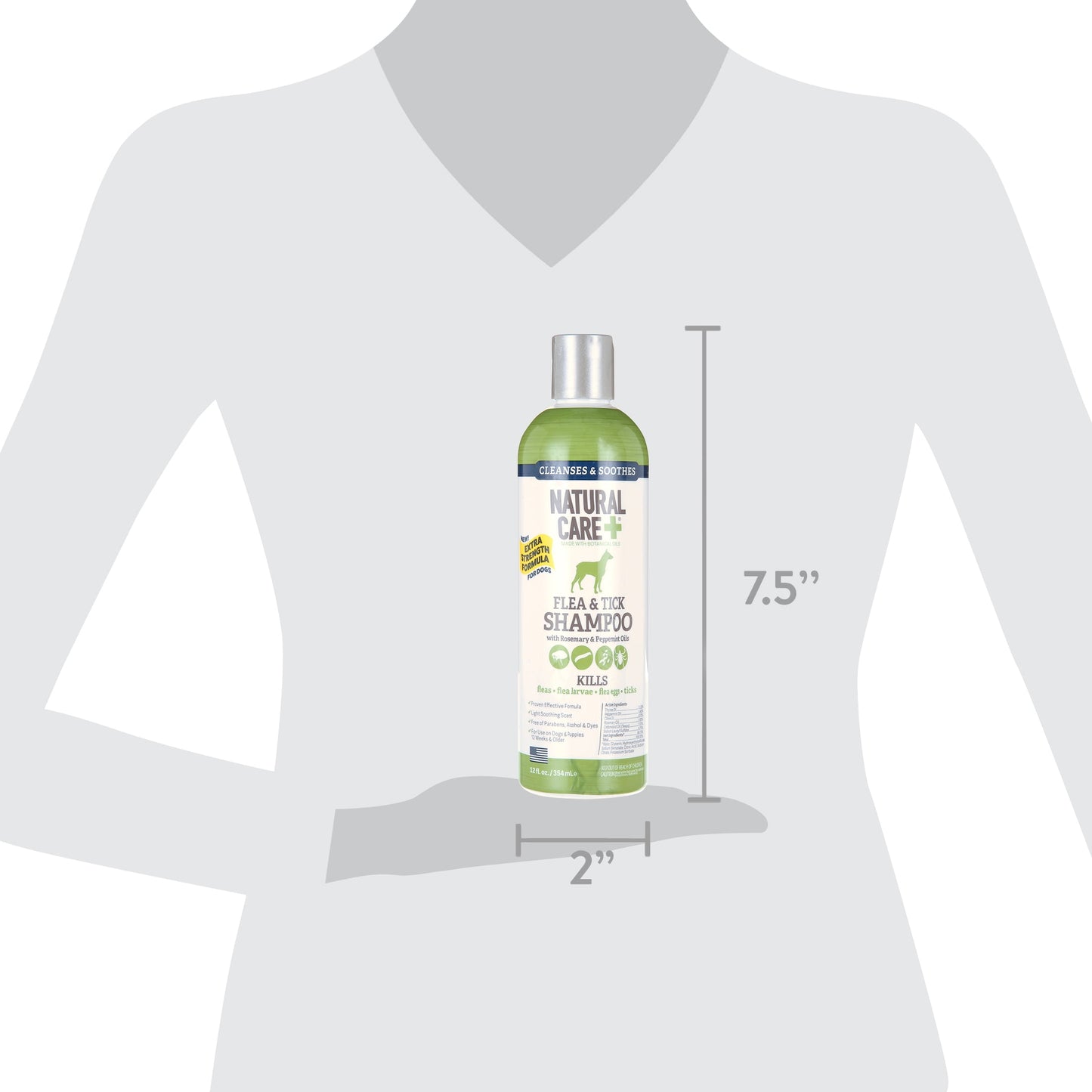 Natural Care Flea and Tick Dog Shampoo -Peppermint Scent - 12oz.
