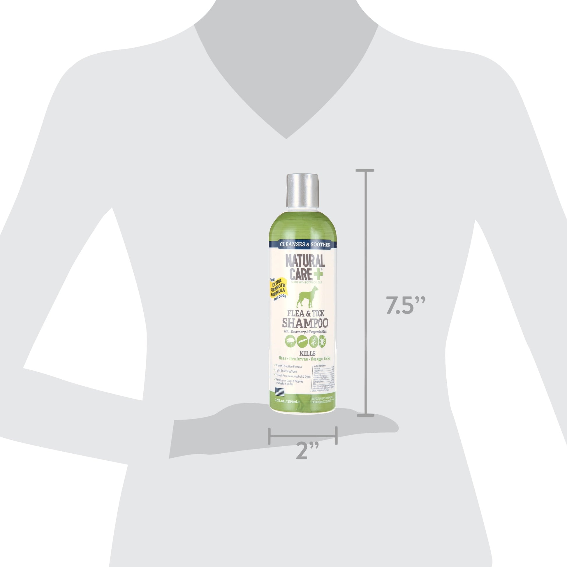 Natural Care Flea and Tick Dog Shampoo -Peppermint Scent - 12oz.