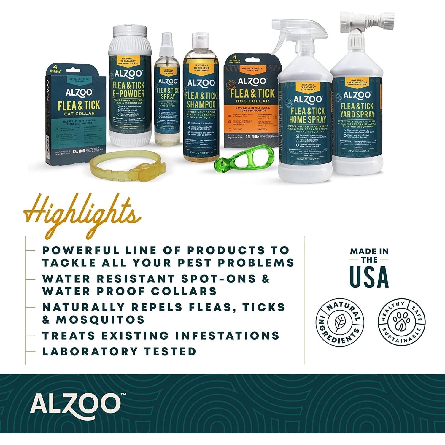 ALZOO Natural Flea & Tick Yard Spray 32oz