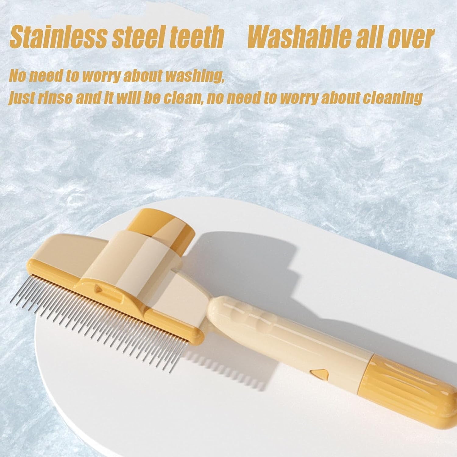 Self-Cleaning Pet Flea Comb Grooming Brush, 2025 New Pet Hair Removal Comb Flea Comb with Release Button, Pet Flea Comb for Cats & Dogs, Pet Grooming Brush for Short&long Hair (Green)