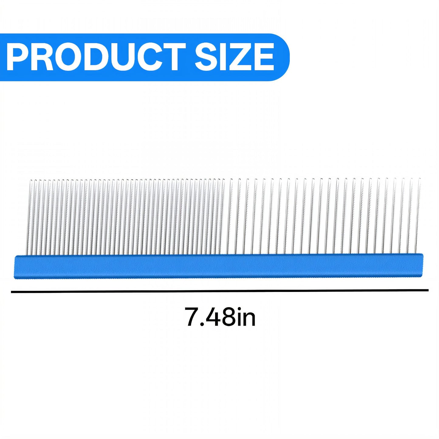 ACDANC Dog Comb,Dematting Comb for Dogs,Detangles/Removes Loose Hair Metal Comb,Blue