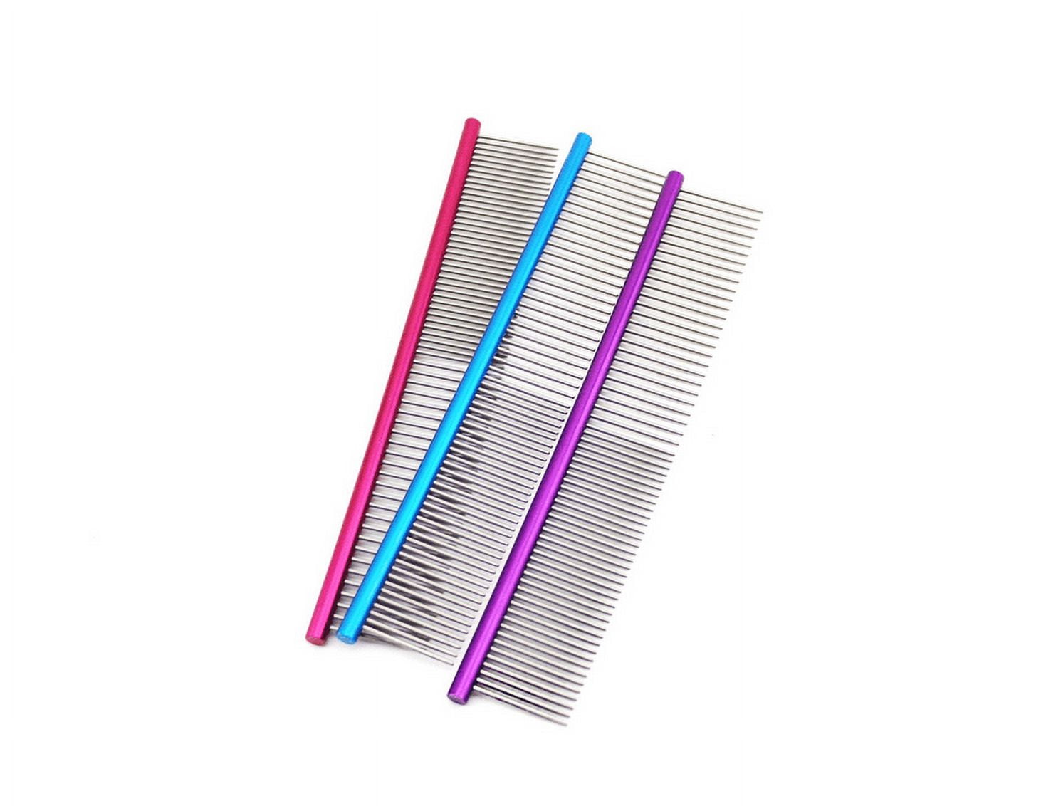 Shldybc Dog Comb for Removes Tangles and Knots - Cat Comb for Removing Matted Fur - Grooming Tool with Stainless Steel Teeth and Non-Slip Grip Handle - Best Pet Hair Comb for Home Grooming Kit