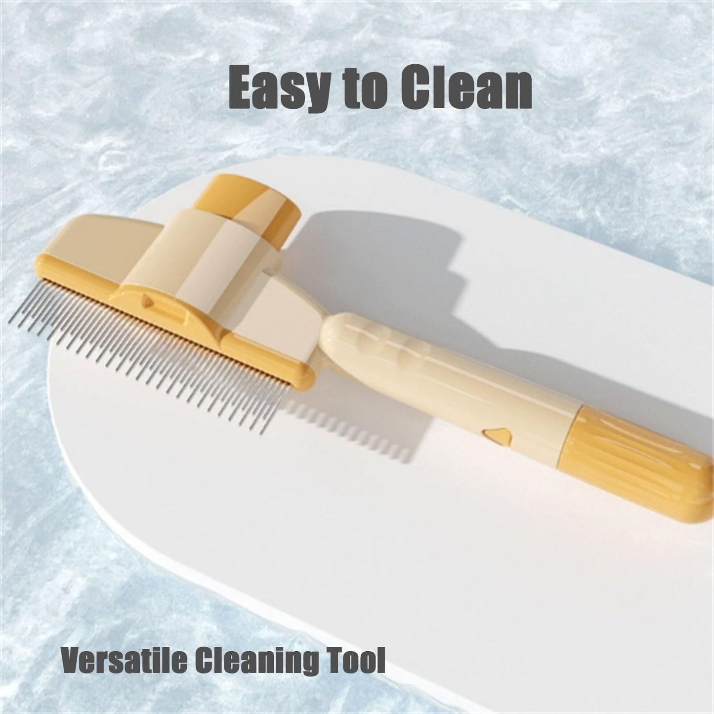 A Self-Cleaning Pet Flea Comb Grooming Brush, Pet Flea Comb for Cats & Dogs, Pet Hair Removal Comb Flea Comb, 2-in-1 Cat Brush for Shedding (Green)