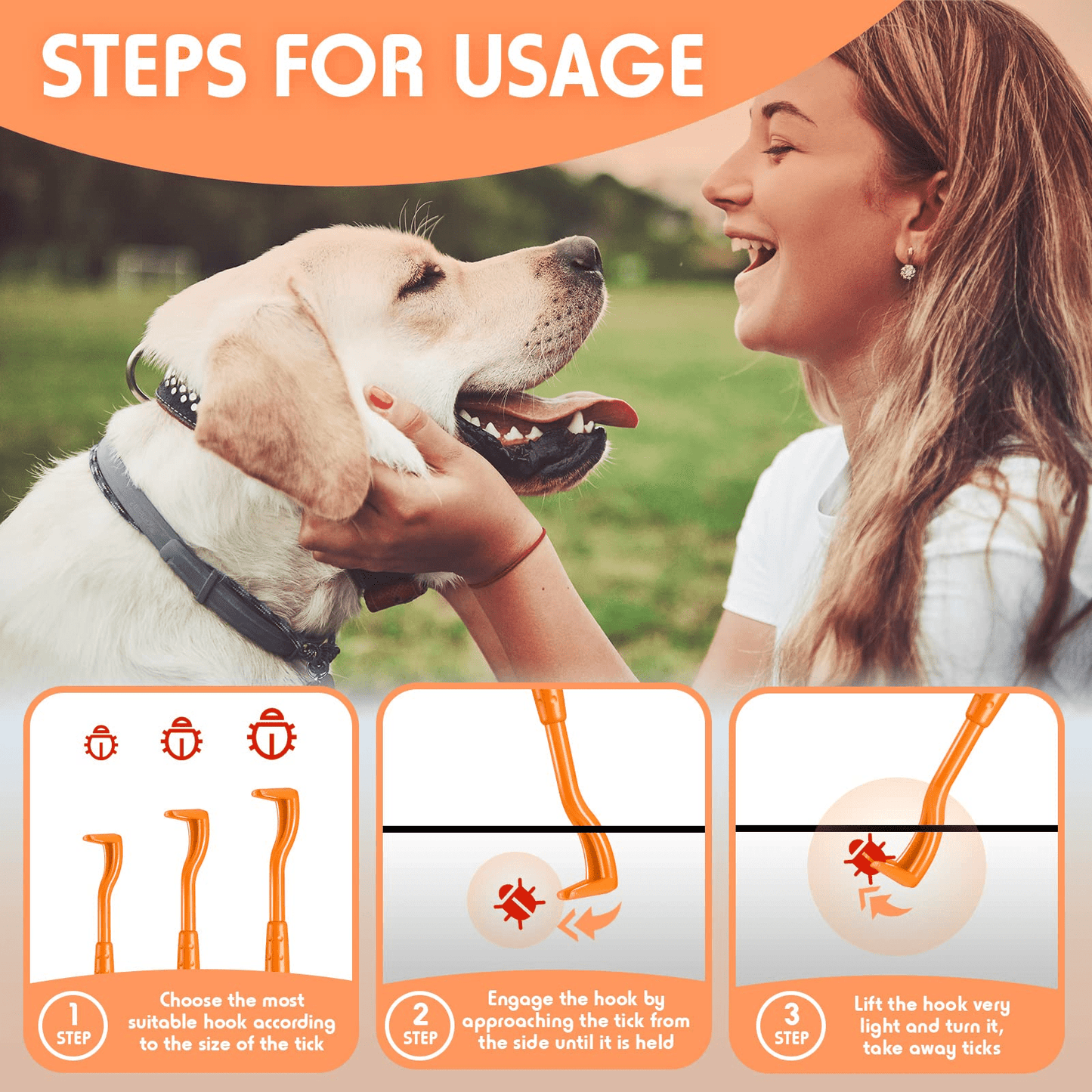 48 Pack Tick Removal Tool Tick Remover for Dogs, Cats and Humans Plastic Tick Puller Tick Grabber, 8 Sizes