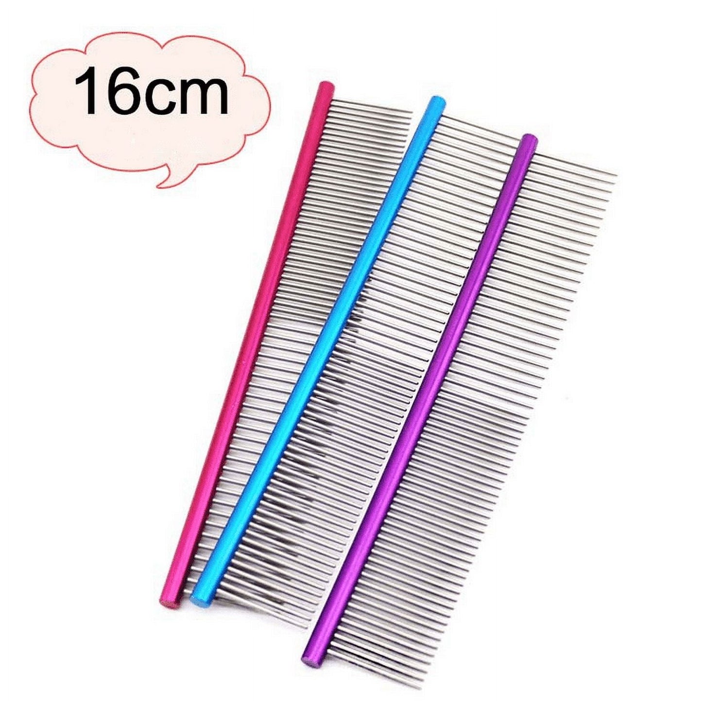 Shldybc Dog Comb for Removes Tangles and Knots - Cat Comb for Removing Matted Fur - Grooming Tool with Stainless Steel Teeth and Non-Slip Grip Handle - Best Pet Hair Comb for Home Grooming Kit