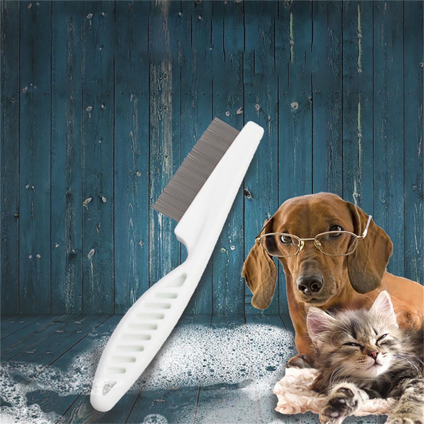 Oneshit Tools&Home Improvement On Clearance 2PCS Pet Hair Grooming Comb Flea Shedding Brush Puppy Dog Stainless Comb