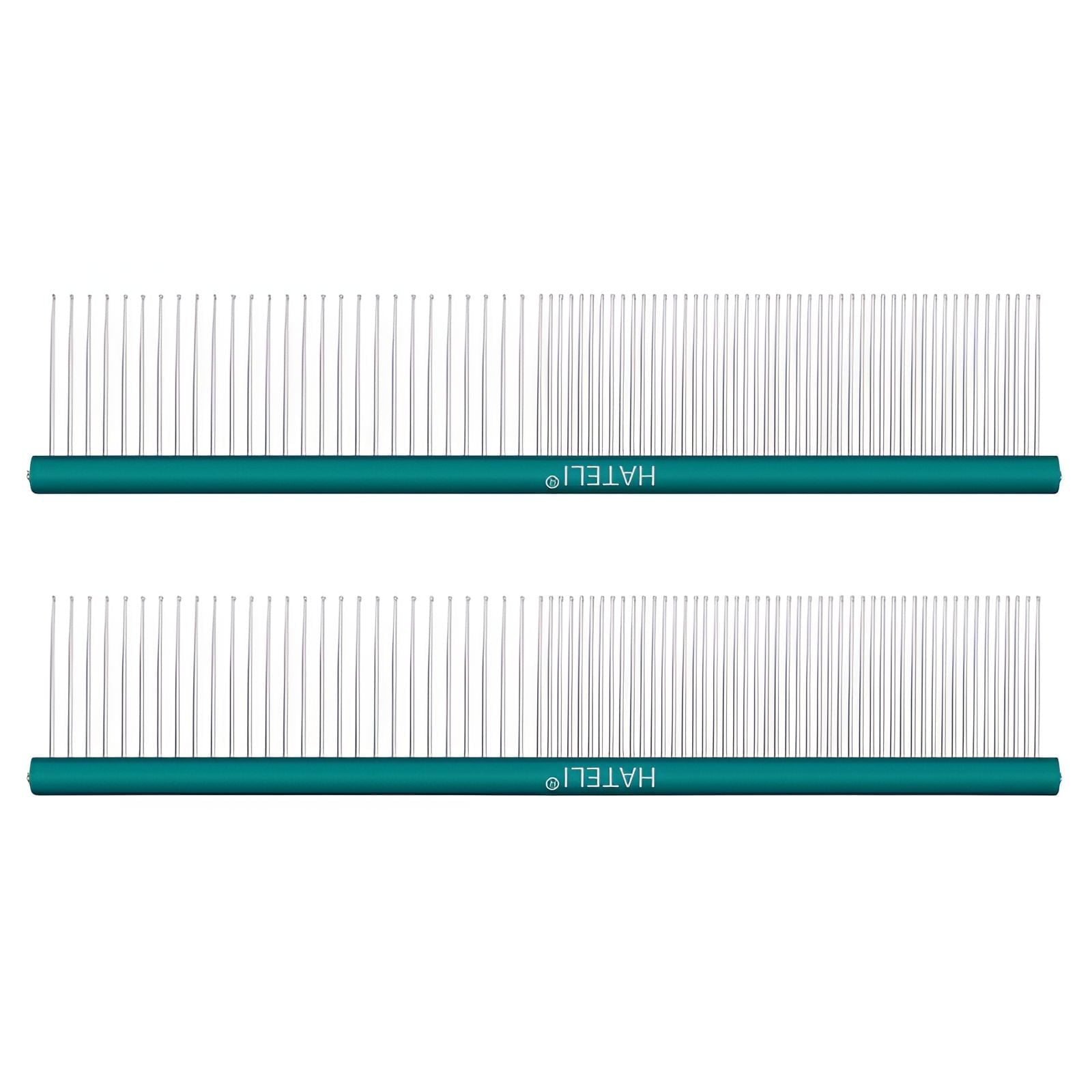 ACDANC 2Pcs Dog Comb,Portable & Handy Metal Comb,Fine Detailing Dematting Comb for Dogs,Color-Mixing1