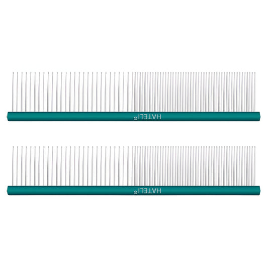 ACDANC 2Pcs Dog Comb,Portable & Handy Metal Comb,Fine Detailing Dematting Comb for Dogs,Color-Mixing1