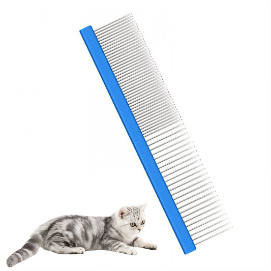 ACDANC Dog Comb,Dematting Comb for Dogs,Detangles/Removes Loose Hair Metal Comb,Blue