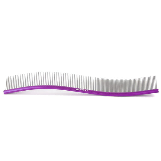 ACDANC Dog Comb,Ergonomic Handle Design Metal Comb,Comfortable Grip Dematting Comb for Dogs,Purple