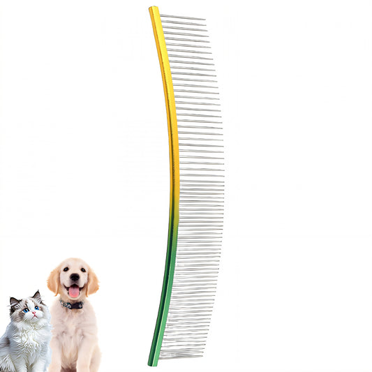ACDANC Dog Comb,Dematting Comb for Dogs,Dog Combs for Grooming Matting,Yellow-Green