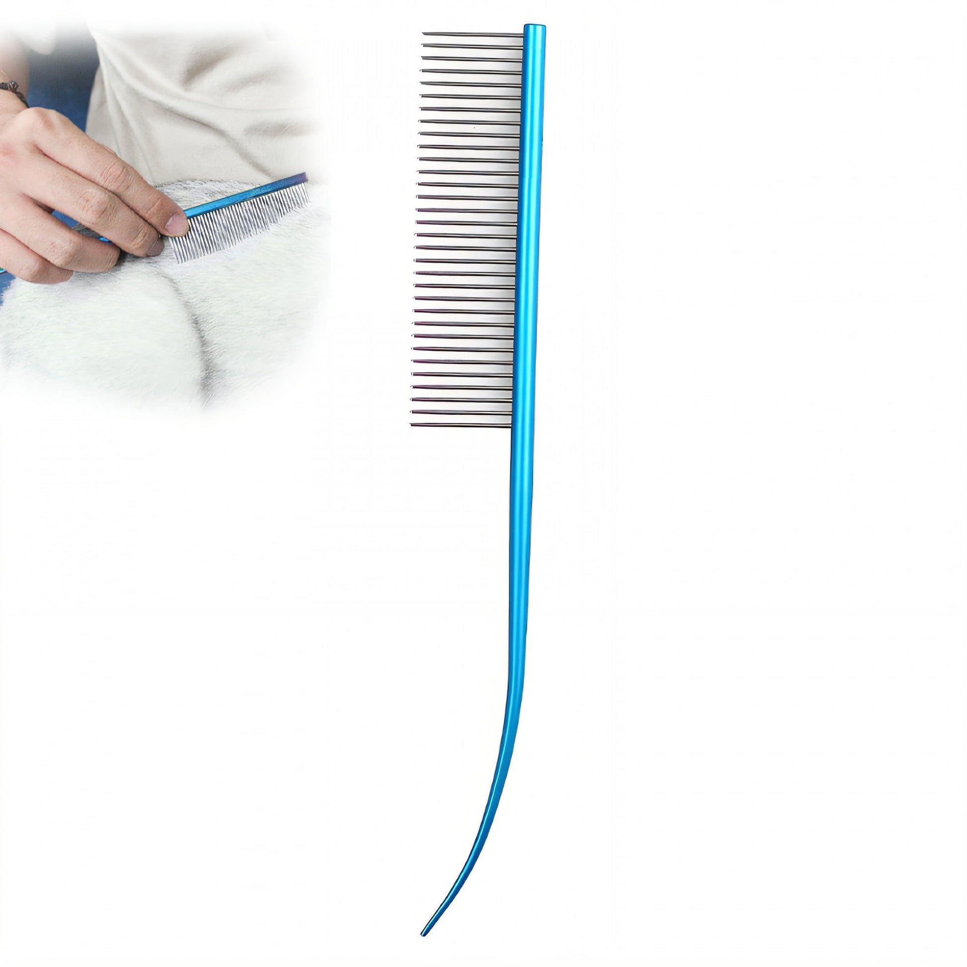 ACDANC Dog Comb,Precise Control Metal Comb,Flexible Operation Dematting Comb for Dogs,Blue