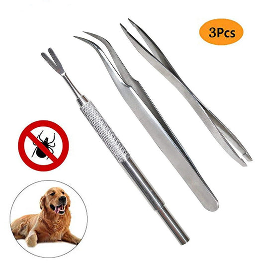 Awuniuwatick Remover For Dog/Cat/Human In 3 Premium Tick Remover Set1X Three Piece Set Of Stainless Steel Pest Control Tools