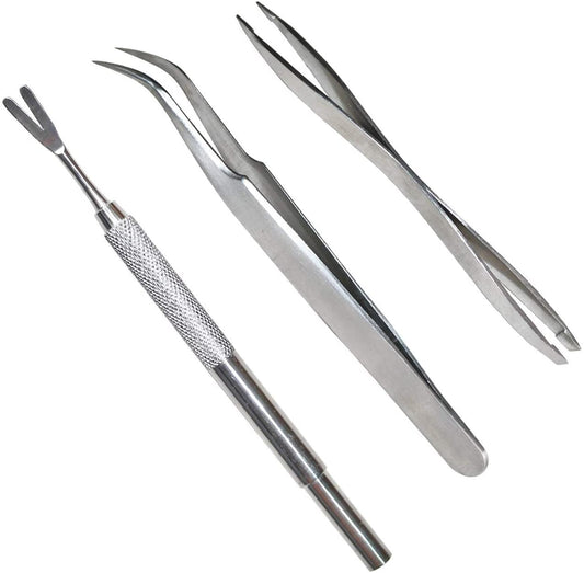 Convenient and Safe Tick Removal Tool Set for Pets - Stainless Steel- 3 Pack