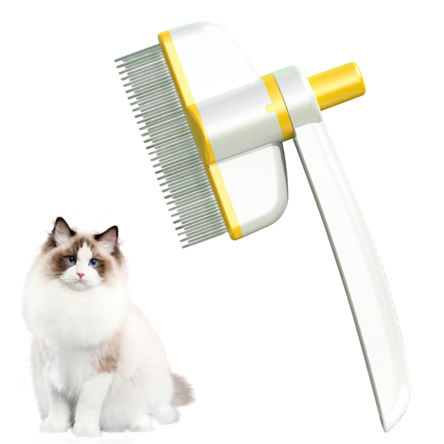 Hogarize Pet Hair Removal Comb,360-Degree Rotating Multifunctional Brush,Self-Cleaning Cat & Dog Brush,Short & Long Hair Grooming Tool