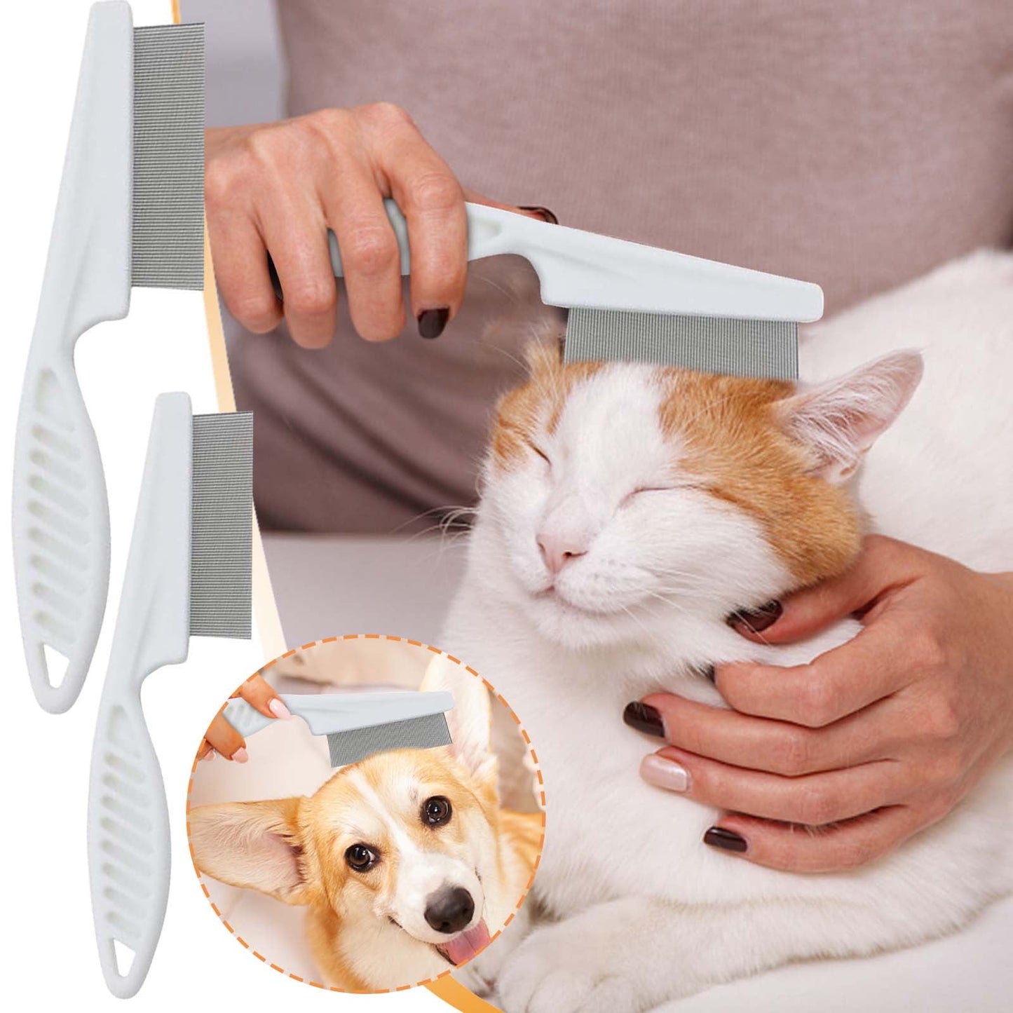 NIZELUK Pet Flea Removal Comb, Dog Flea Removal Brush, Pet Grooming Comb, Hair Removal Tool for Pets, Flea Comb for Dog and Cat Care Clearance Sales Today Deals Prime