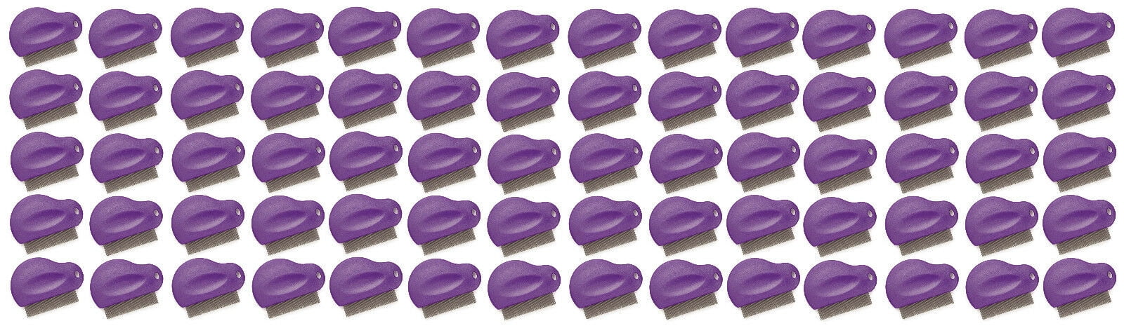 Pet Flea Combs Contoured Grip 3" 29 Tooth Tool Black or Purple Bulk Available (Purple - 75 Combs)