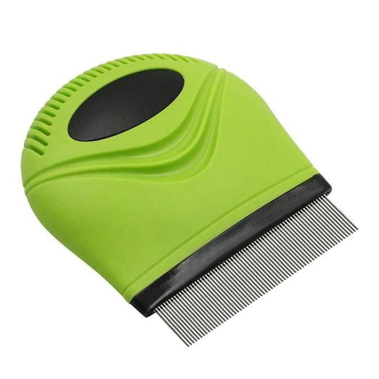 Pet Life GR27GN Grazer Handheld Travel Grooming Cat & Dog Flea & Tick Comb, Green - One Size