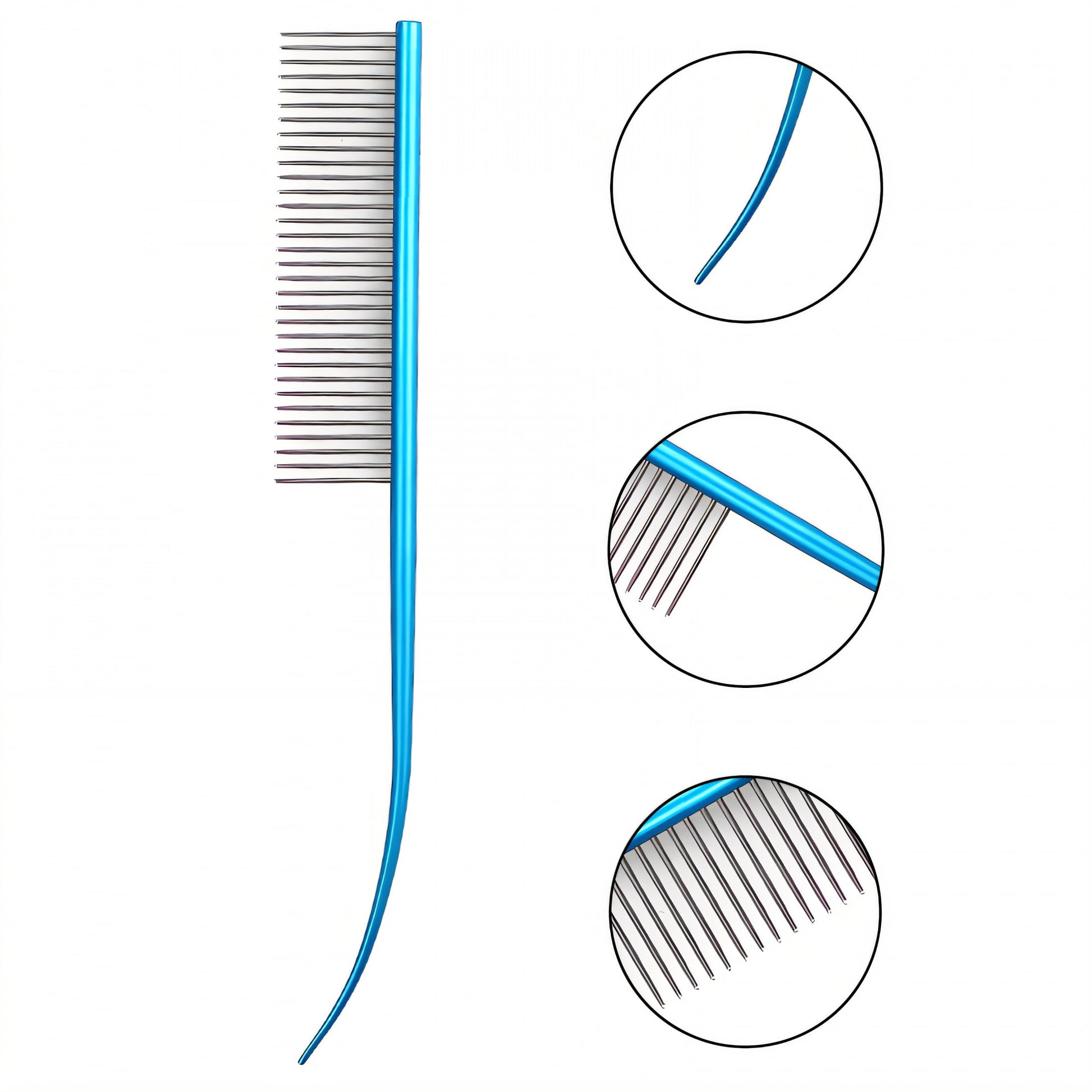 ACDANC Dog Comb,Precise Control Metal Comb,Flexible Operation Dematting Comb for Dogs,Blue