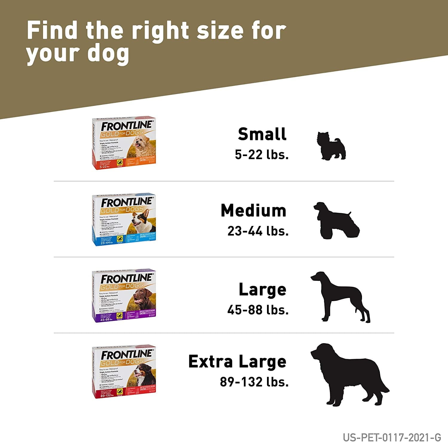 Frontline Gold for Dogs 89-132 lbs  Red  3 Month