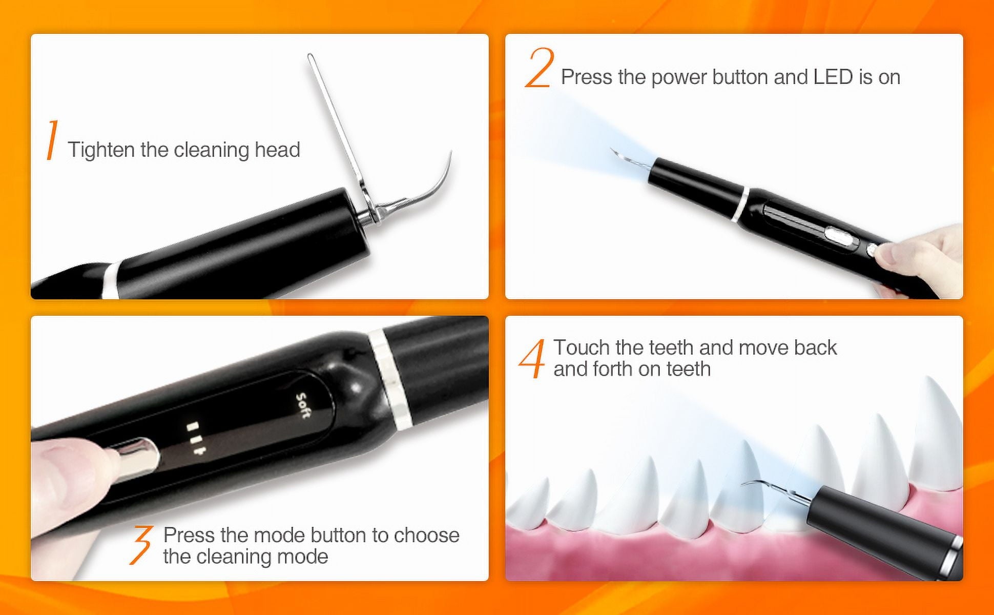 Aorsher Dog Plaque Remover for Teeth, Pet Tooth Cleaner, Dog Teeth Cleaning Kit - Teeth Cleaner with LED Light and Tartar Remover,  Dog Toothbrush Protect Gums