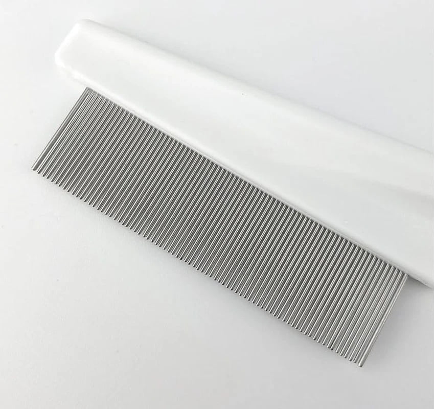 Flea Comb for Dogs & Cats – 14CM Fine Tooth Grooming Comb, Tear Stain Remover, Tick Lice Flea Removal Tool for Pet Hair Dematting and Daily Grooming Care
