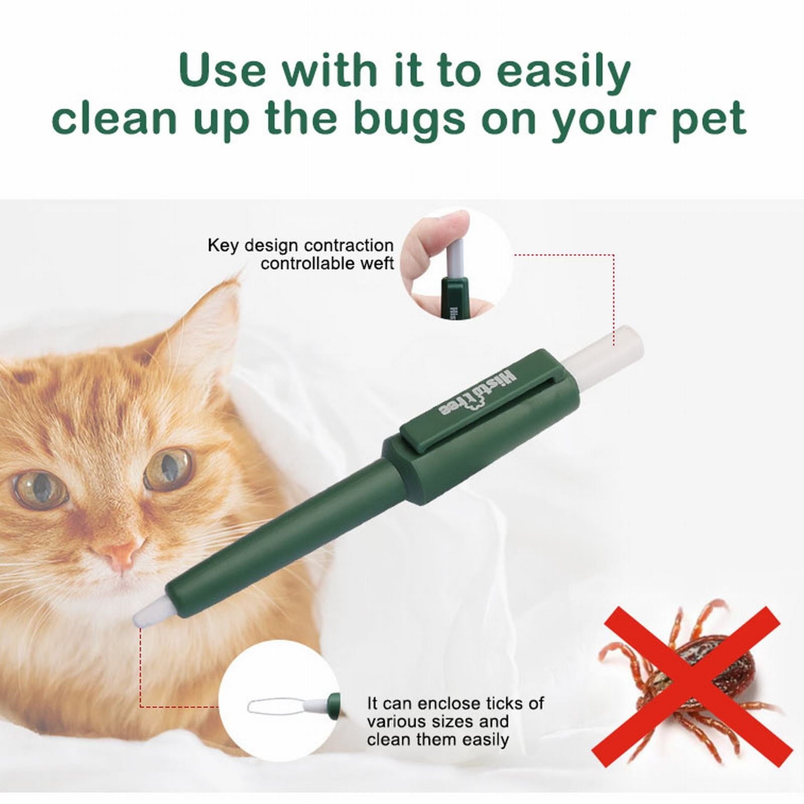 Safe Pet Tick Remover Tool â Quick Flea & Lice Extractor for Dogs & Cats, Whole Head Removal, Non-Toxic Grooming Pen (, 11x14cm)