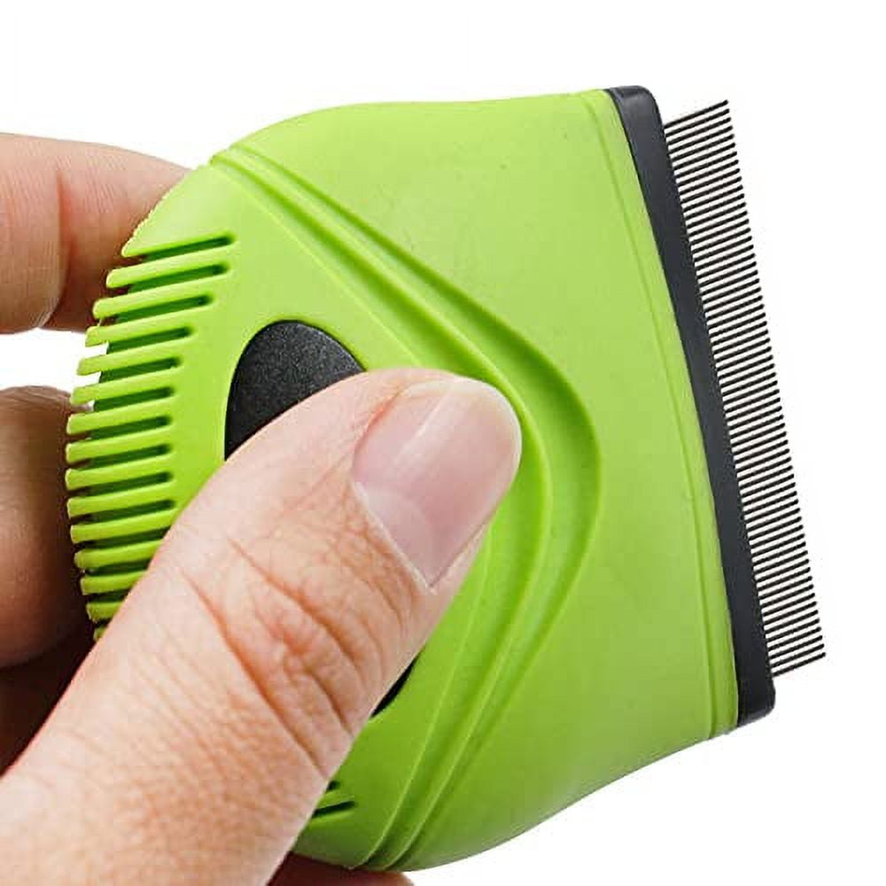 Pet Life GR27GN Grazer Handheld Travel Grooming Cat & Dog Flea & Tick Comb, Green - One Size