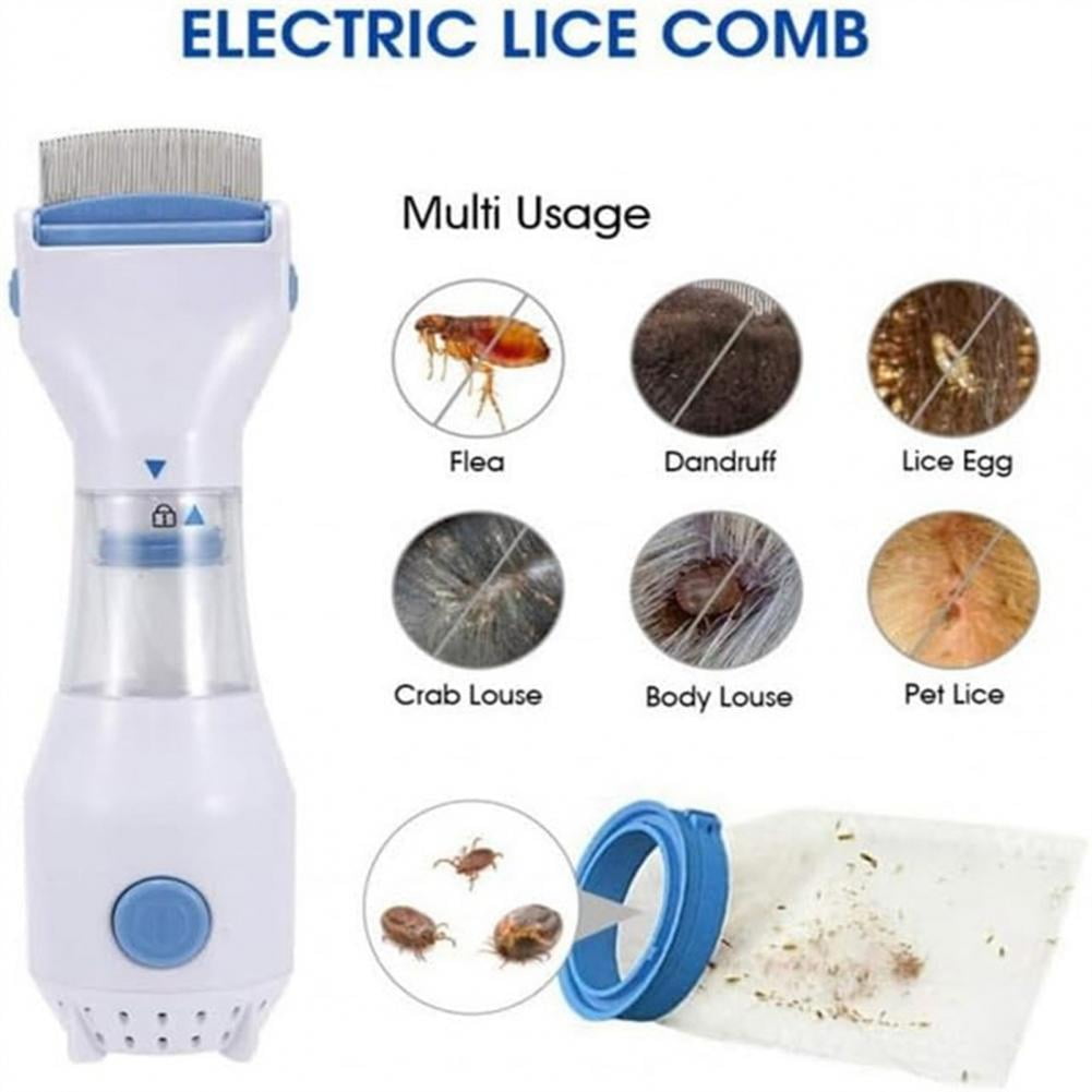 Electric Flea Remover for Dogs Professional Stainless Steel Flea Comb for Dogs Cats Effective Tear Stain Remover for Pet ( EU Plug A)