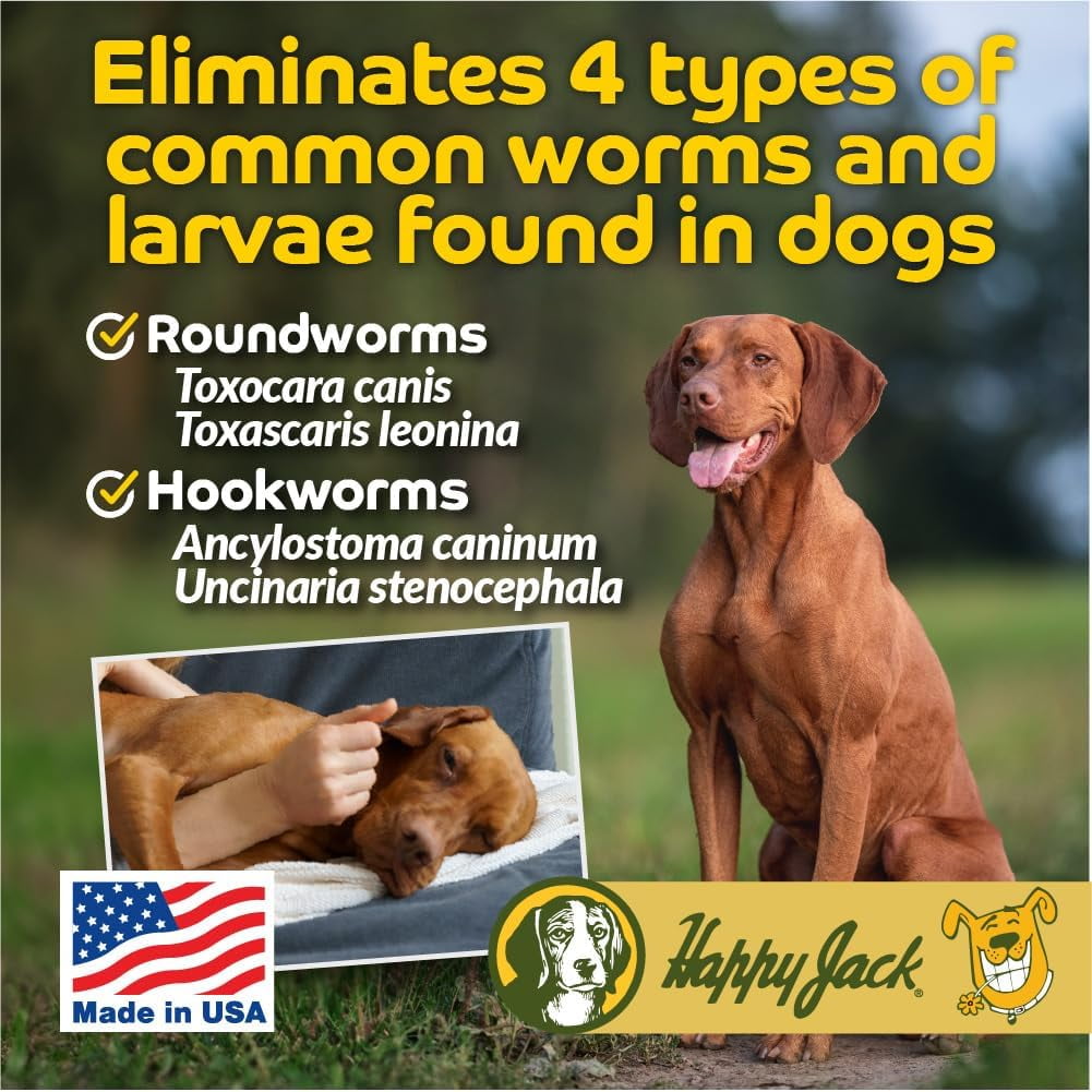 Happy Jack® Liqui-Vict 2X Dog Canine Wormer Round Hook Worms Parisites 2 oz