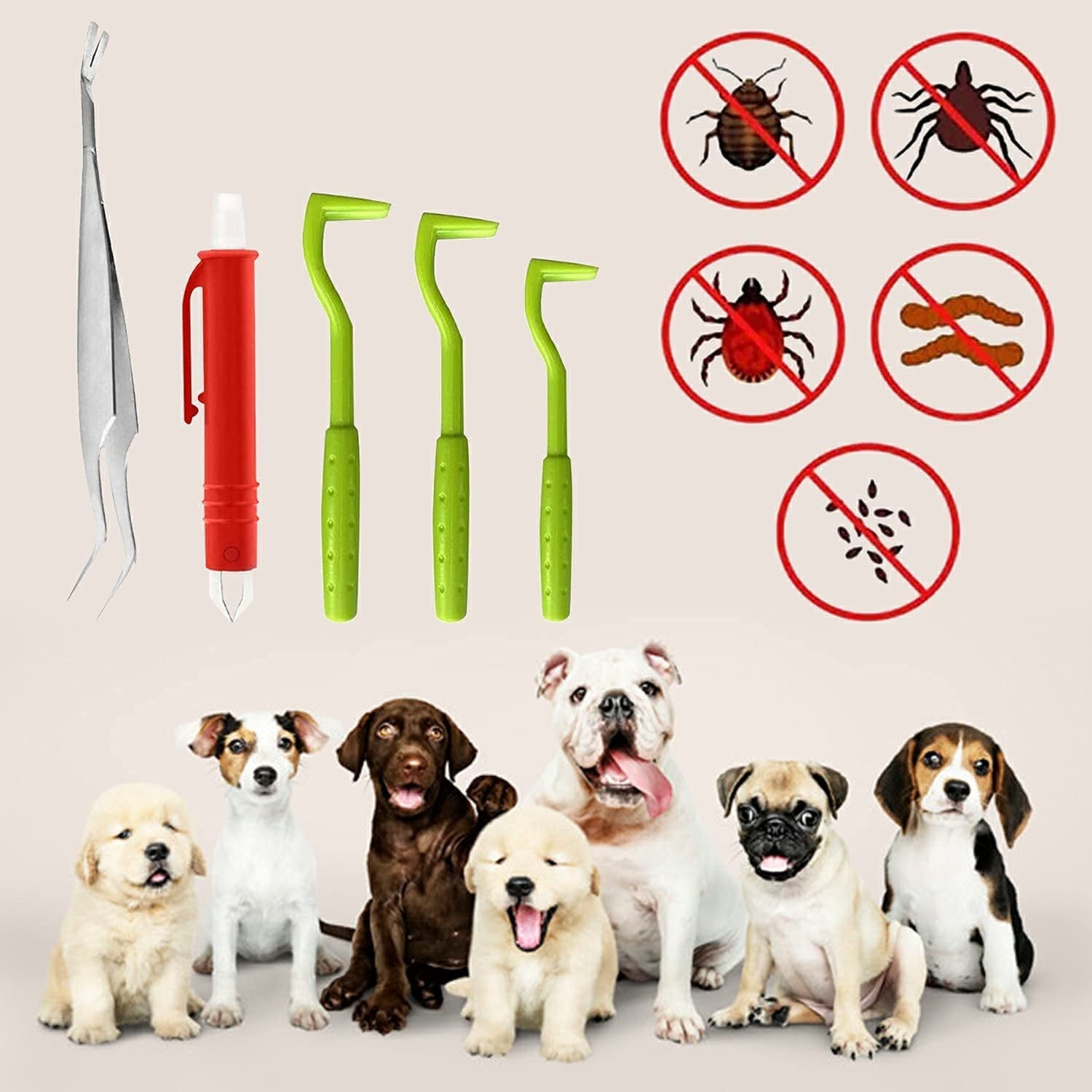 Emlimny 5PCS Tick Removal Tool Tick Picker Flea Removal Tool, Home Sake Tick Remover, Tick Hook Removal Tool Kit Remove Ticks Pet Comb Pet Supplies for Dogs, Cats and Human